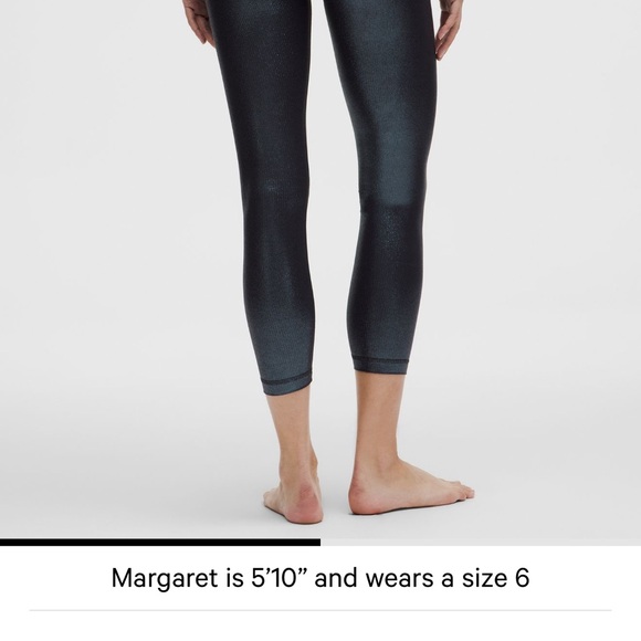 NWT 🖤 Lululemon High Rise Ribbed Align Leggings 25”- Radiate Foil Black Night  8 - Picture 5 of 7